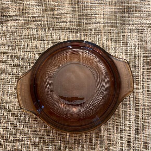 Brown Amber Fire King Anchor Hocking 12 Oz Mini Casserole w Lid Tab Handle #472 - Picture 5 of 10